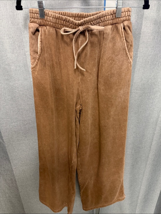 J.O.A. Pants - J.O.A. Brown Wide-Leg Drawstring Pants